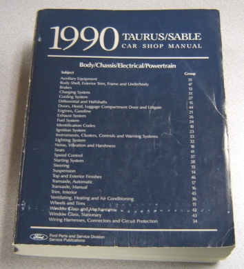 Image for 1990 Ford Taurus/Sable Car Shop Manual, Body/Chassis/Electrical/Powertrain