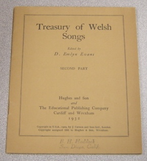 Image for Treasury Of Welsh Songs, Second Part