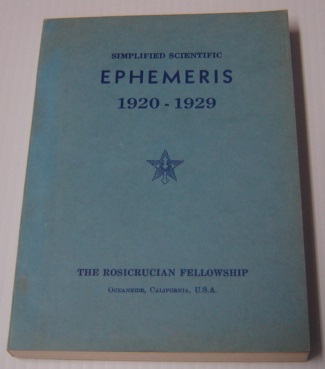 Image for Simplified Scientific Ephemeris 1920 - 1929